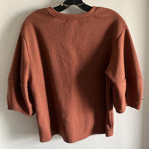 Anthropologie Current Air Balloon Top 3/4 with buttons sleeve sz S ๐๐โ๐ซ - Picture 2 of 3